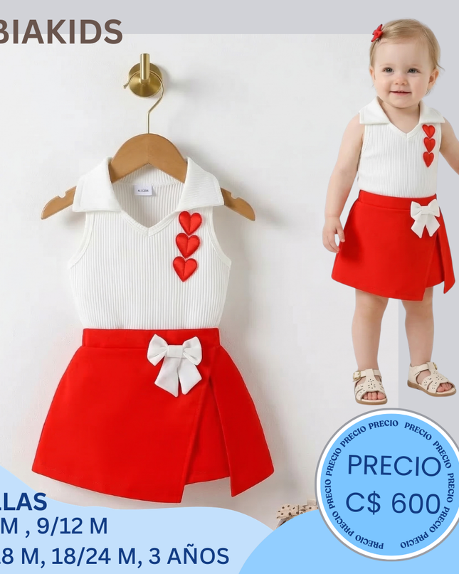 Set short Falda con boina