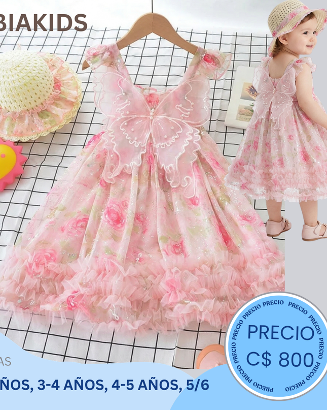 vestido mariposa sombrero