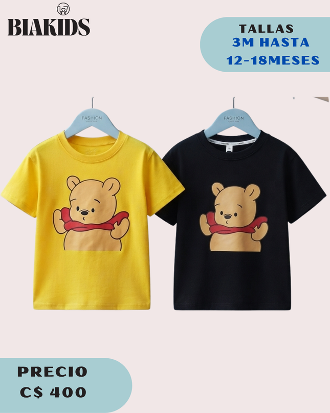 Camiseta Winnie Pooh Negra