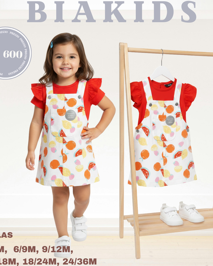 Overall print Frutas