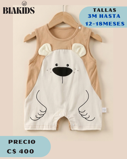 Mameluco Osito Beige Tirantes C