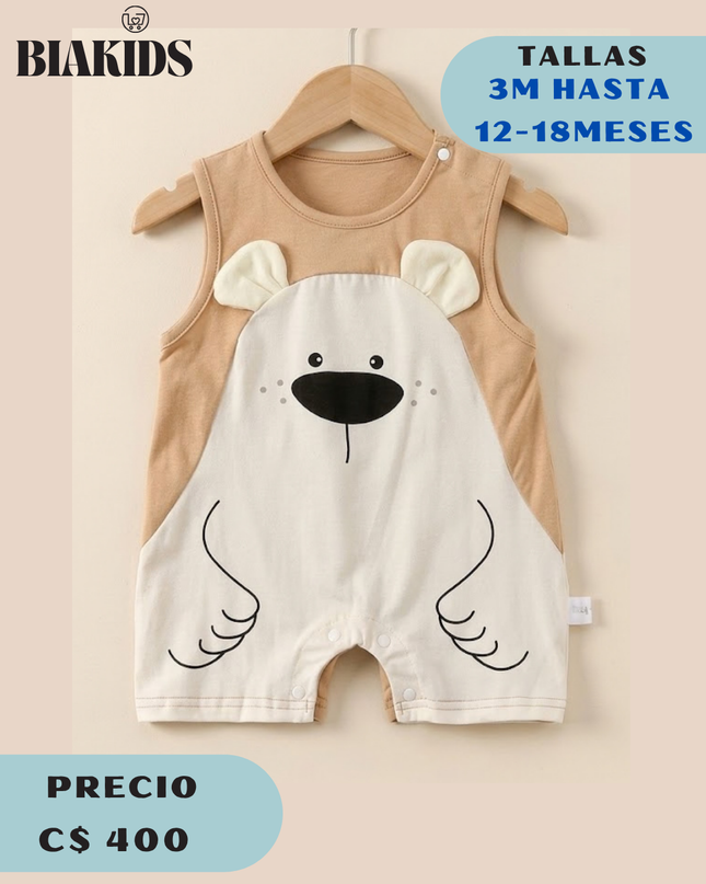 Mameluco Osito Beige Tirantes C