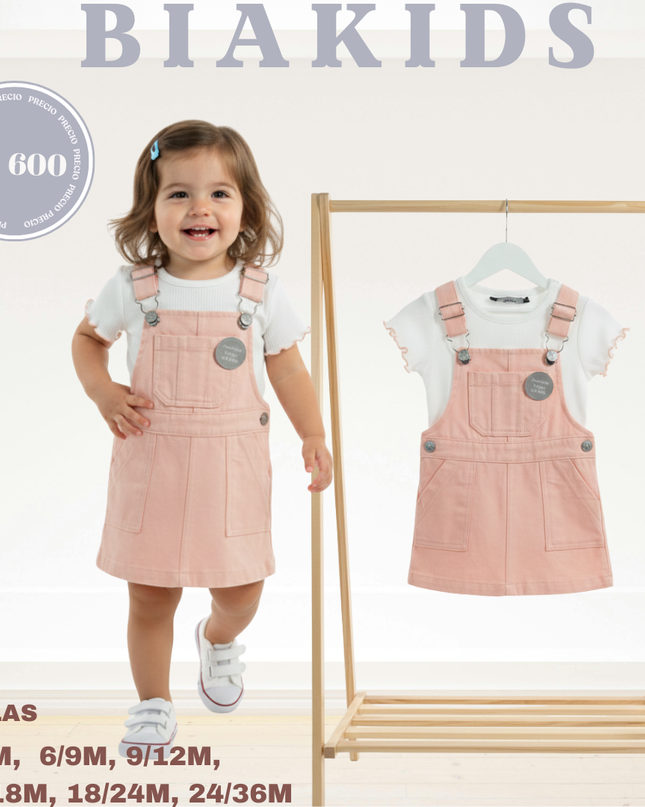 Overall jeans naranja