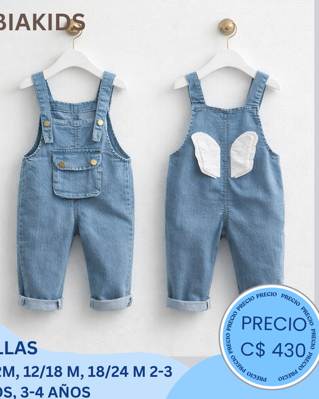 Overall jeans con alas