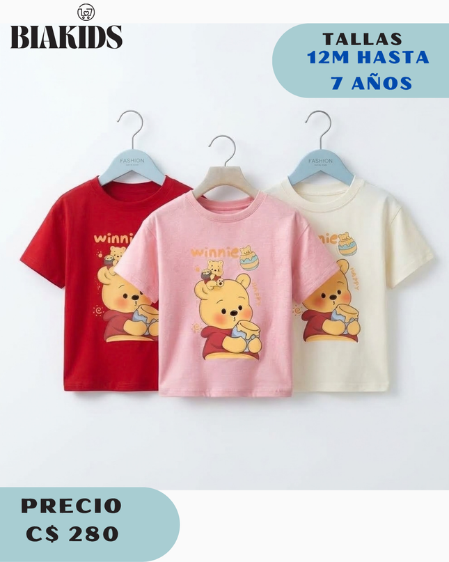 Camiseta Winnie Pooh Crema honey