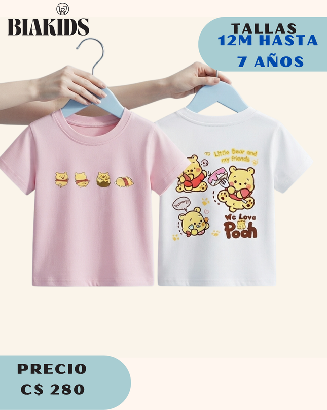 Camiseta Winnie Pooh blanca 4pooh