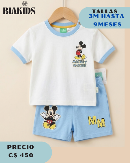 Conjunto Mickey celeste
