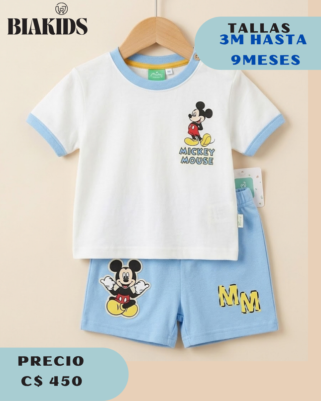 Conjunto Mickey celeste