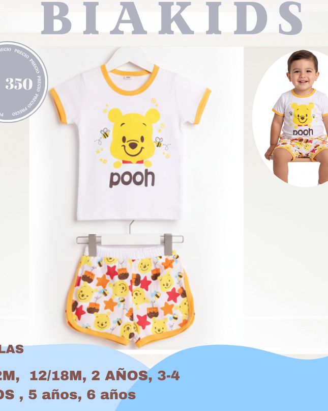 Pijama Short camiseta Pooh