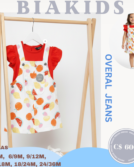 Overall print Frutas