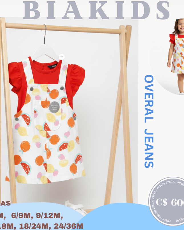 Overall print Frutas