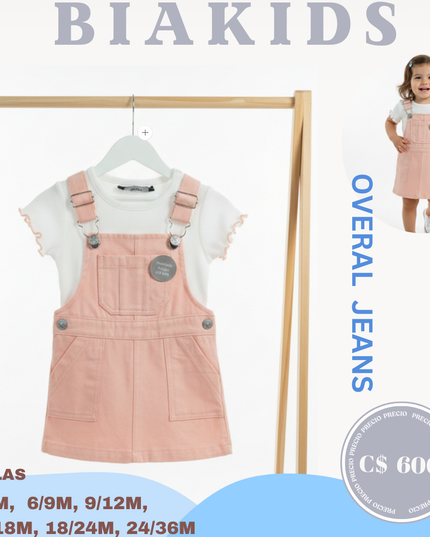 Overall jeans naranja