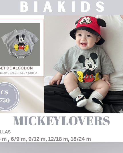 Set Mickey Mameluco gris