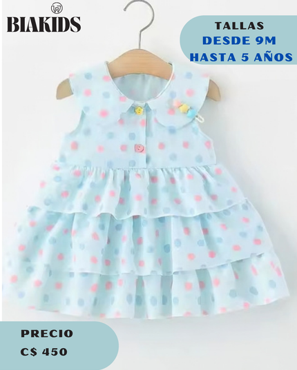 Vestido turquesa Tull Capas