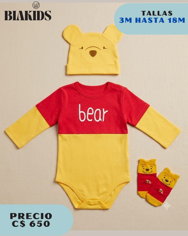 Conjunto Bear Rojo Amarillo