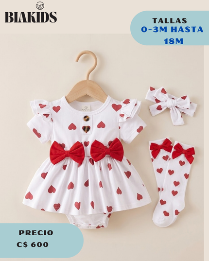 mameluco Corazones Rojo