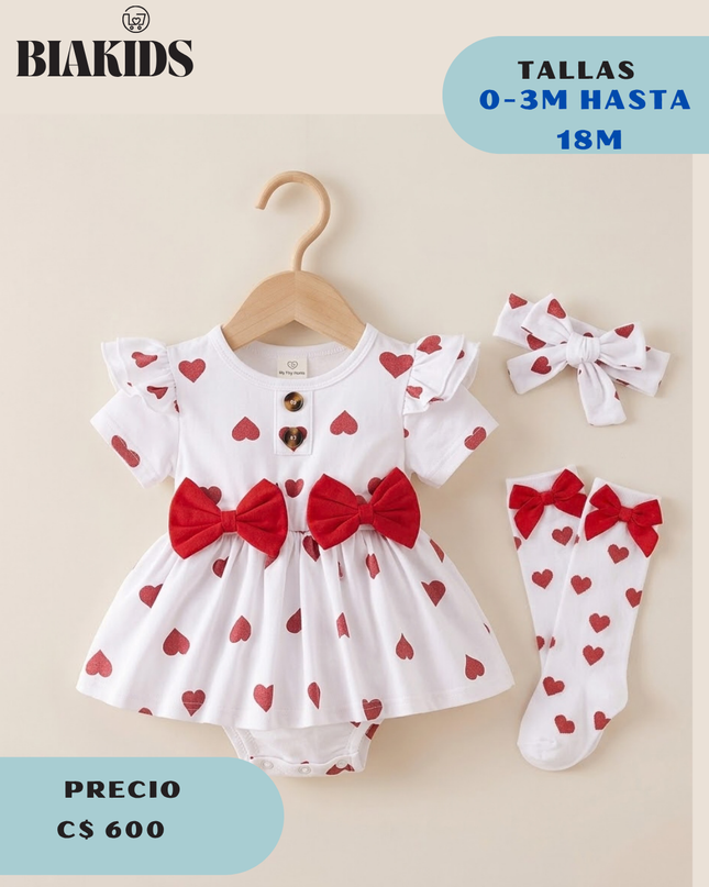 mameluco Corazones Rojo