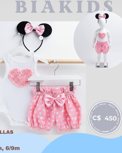 Set Mickey rosa mamelucos