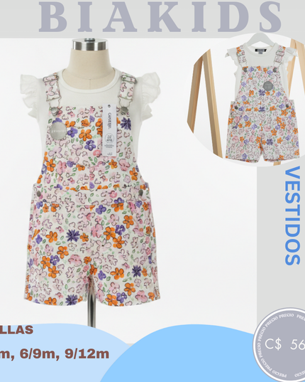 Set Overall floreado & camisa