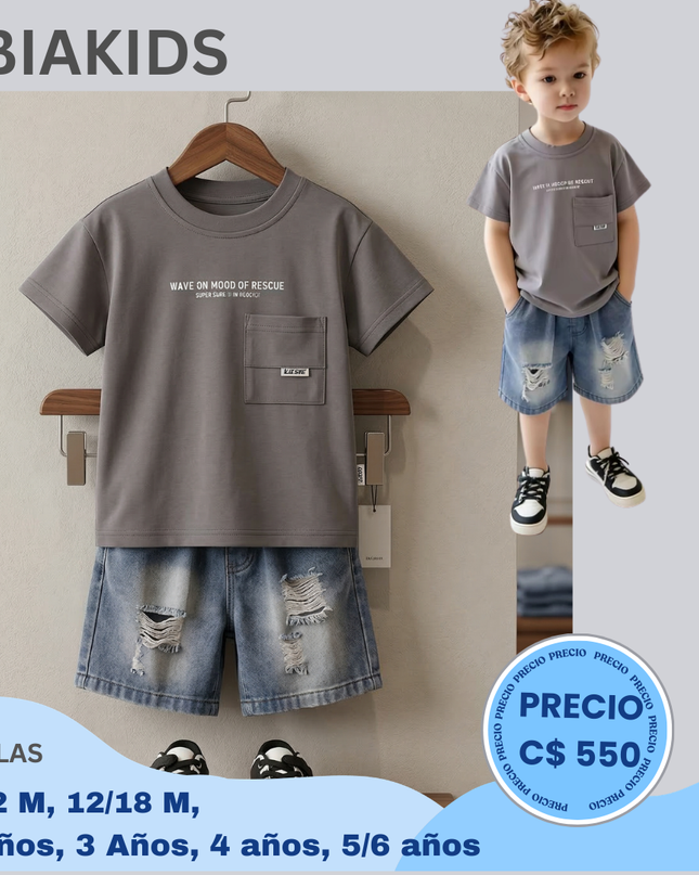 Set Casual short jeans