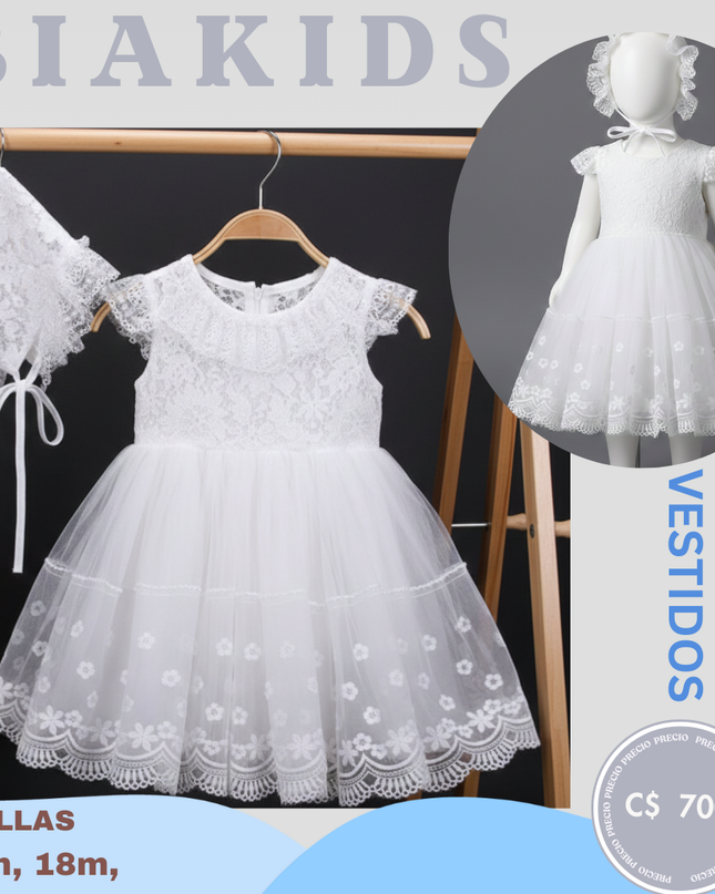 Vestido blanco bautismos