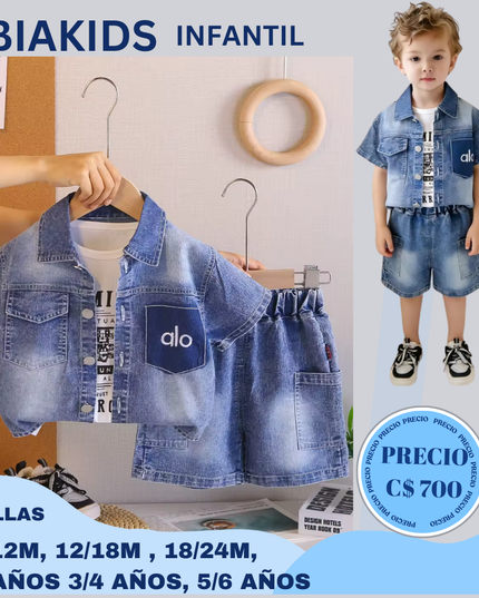 Set alo camisa y Short jeans