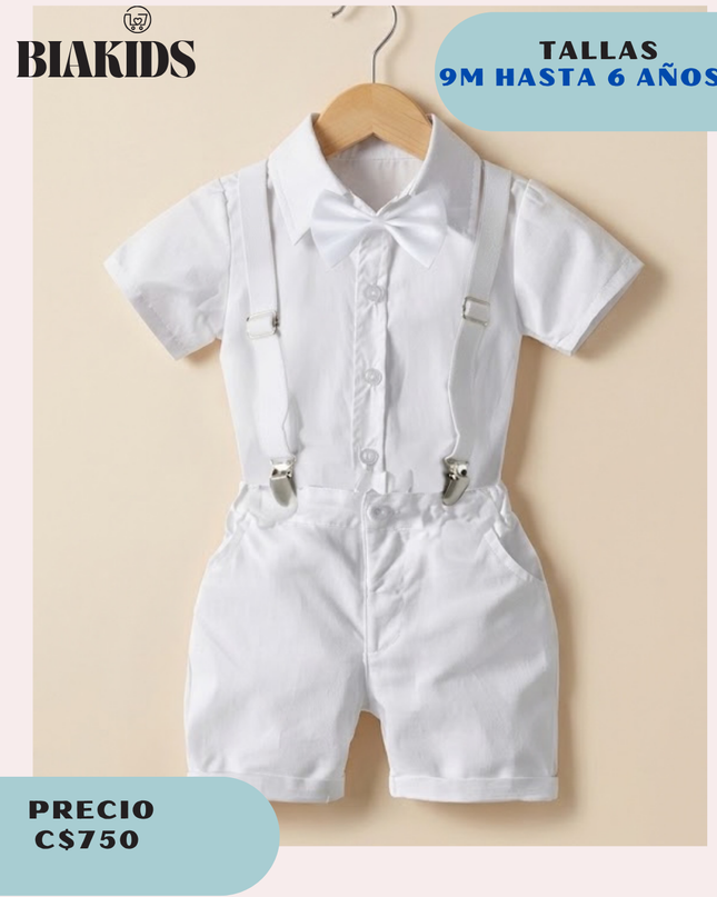 Conjunto Formal Blanco Short Tirantes