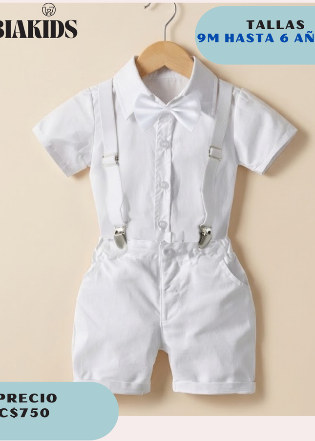 Conjunto Formal Blanco Short Tirantes