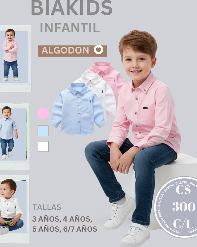 Camisa Formal m/larga Celeste