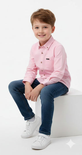 Camisa Formal m/larga Rosada