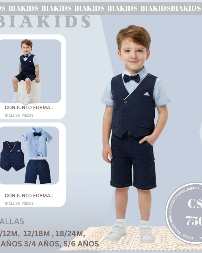 Conjunto Formal Azul & Corbatin