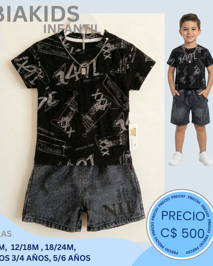 Set Urbano short Negro