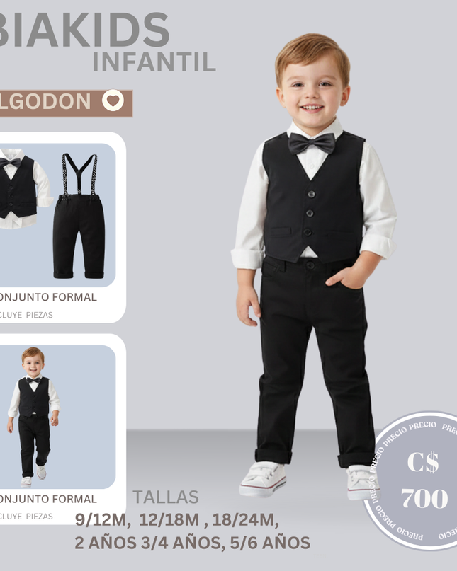 Set Formal de Algodon | Negro