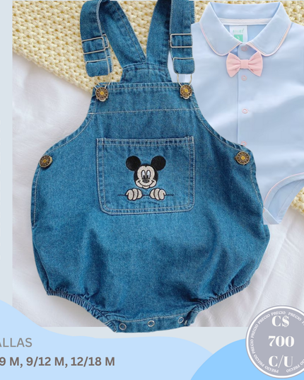 Overall Mickey | Camisa Celeste