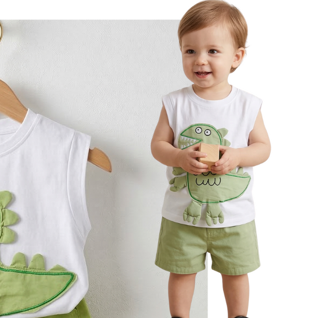 Conjunto Dinosaurio Verde Short