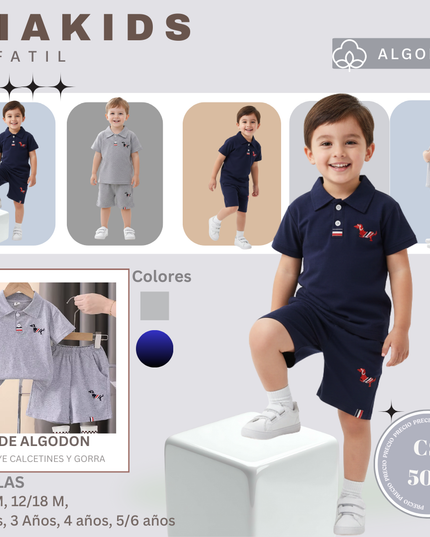 Set Casual Camisa & Short | Gris