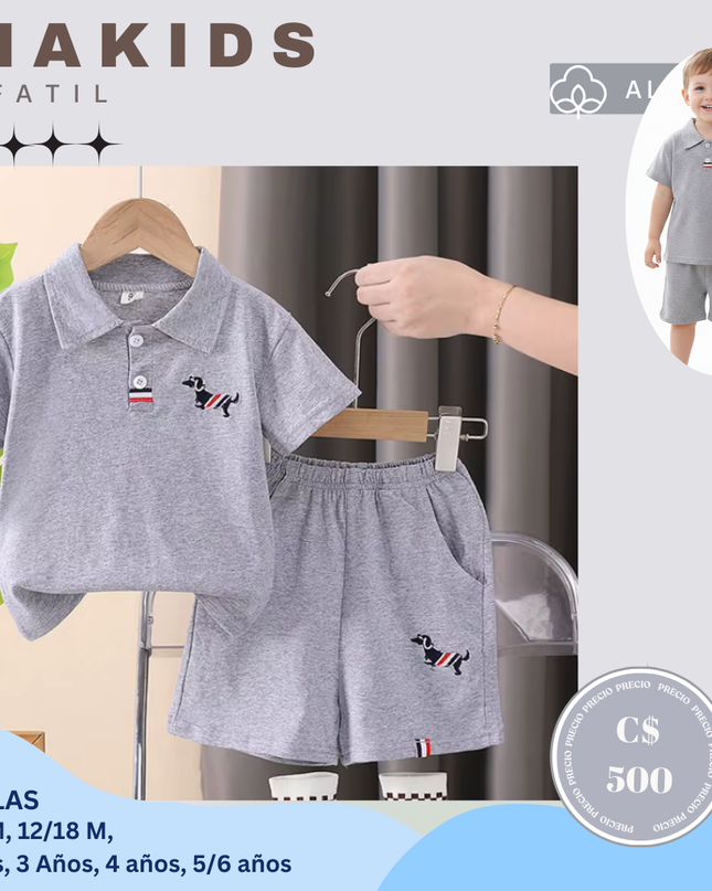 Set Casual Camisa & Short | Gris