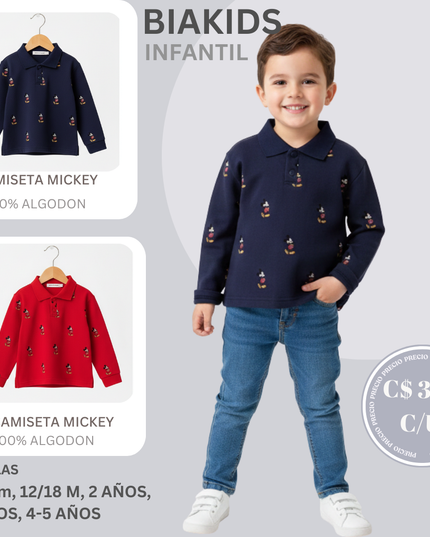 Camisa polo Manga Larga | Disney