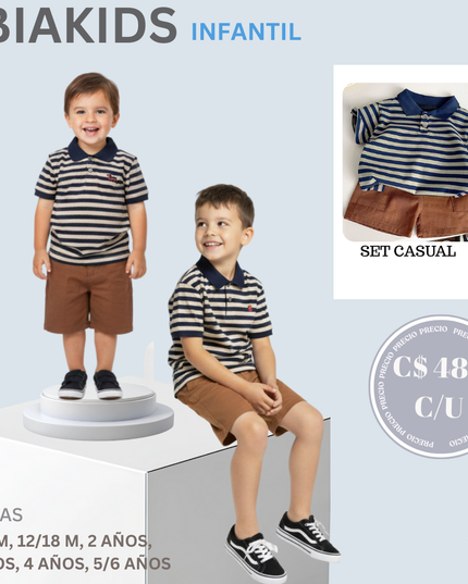 Set Casual Camisa a Rayas & Short