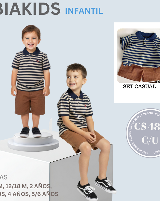 Set Casual Camisa a Rayas & Short