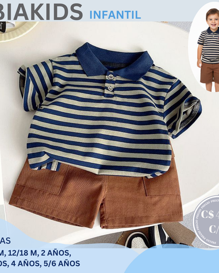 Set Casual Camisa a Rayas & Short