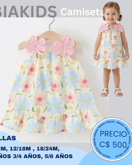 Vestido Floral cuello 3D