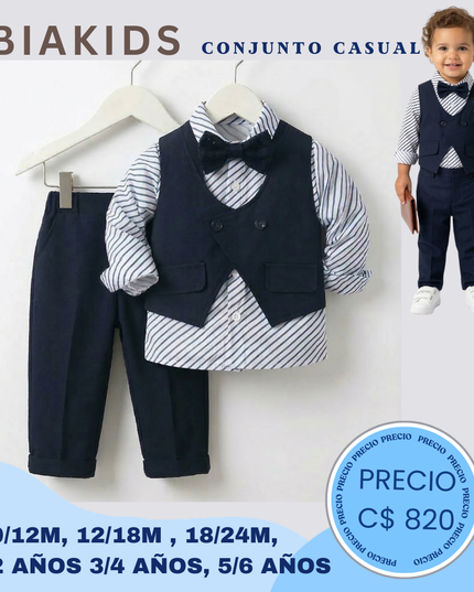 Set Formal Azul a rayas