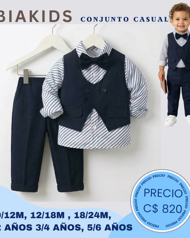 Set Formal Azul a rayas
