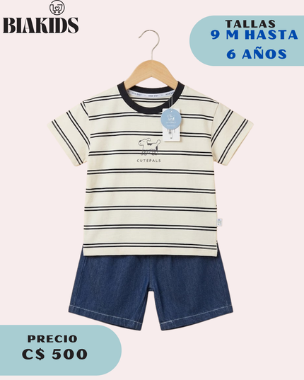 Conjunto Rayas Azul
