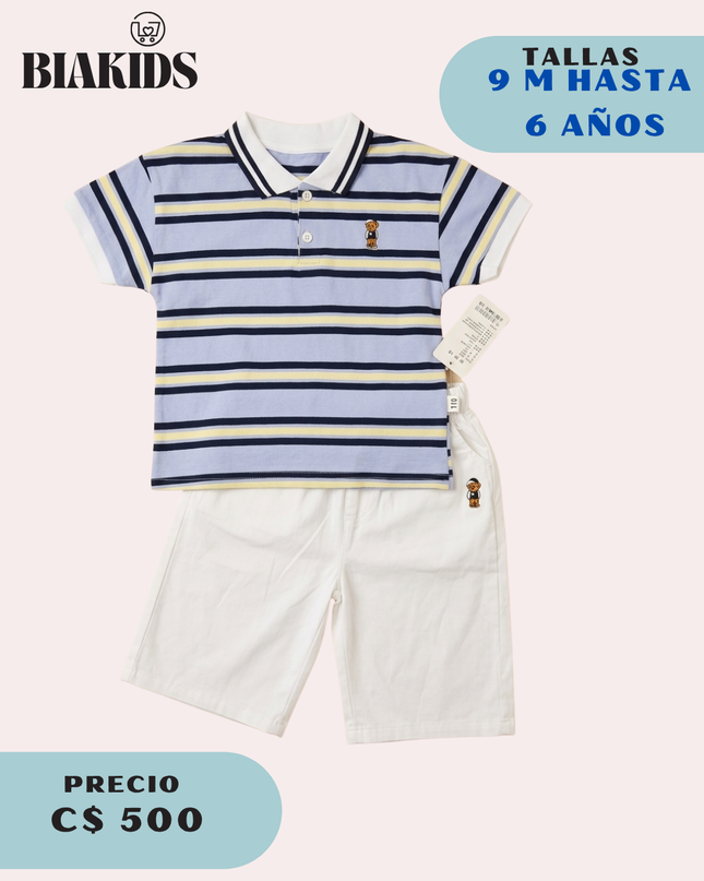 Conjunto Rayas Blanco