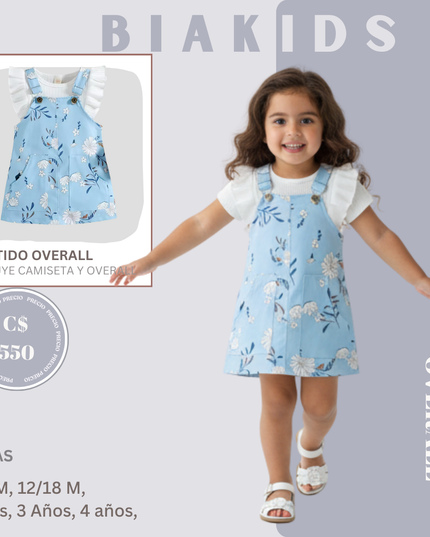 Overall Celeste floreal