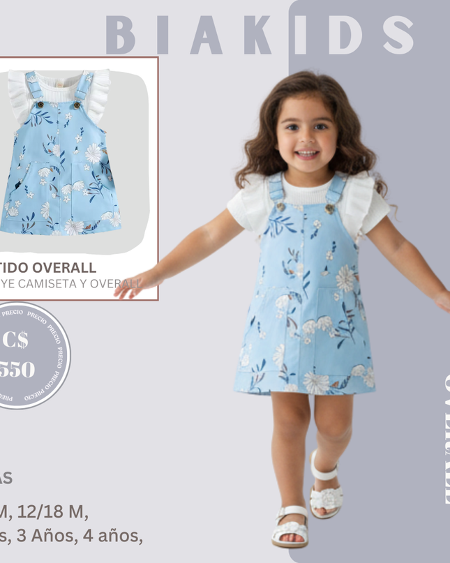 Overall Celeste floreal