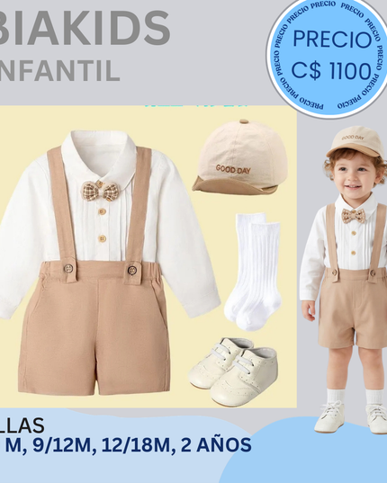 Set de lino beige 6 piezas