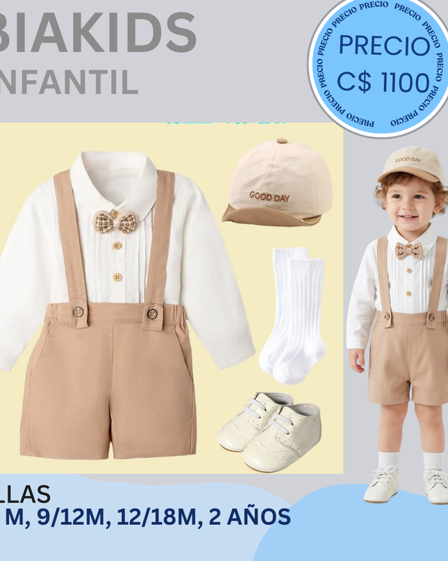 Set de lino beige 6 piezas